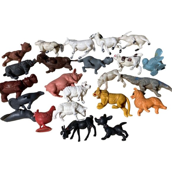 Toy Animal Lot  23 animals Made in Hong Kong - Picture 2 of 12